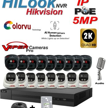 5mp ip camera light on motion hikvision hilook nvr