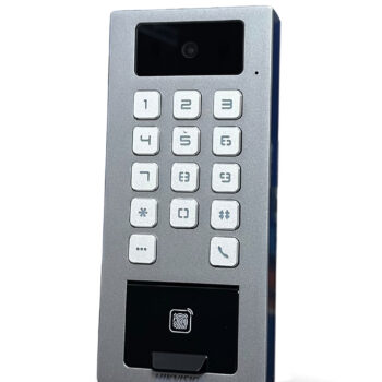 Hikvision DS-K1T502DBFWX-C fingerprint access control terminal with video intercom, fingerprint reader, RFID card reader, Bluetooth and Wi-Fi