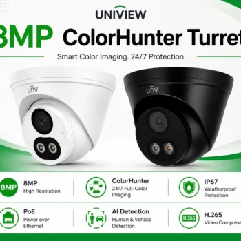 Professional Uniview UV-IPC3618LB-ADF28K-DL-B 8MP ColorHunter Turret IP Camera – Black/White