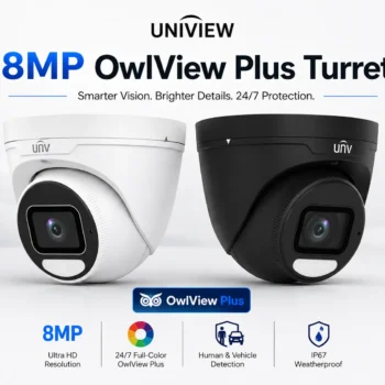 Professional Uniview UV-IPC3638SE-ADF28K-WP-I1-B 8MP OwlView Plus Turret IP Camera – Black/White