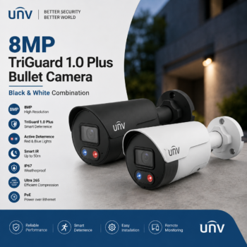 Uniview UV-IPC2128SB-ADF28KMC-I1-B & UV-IPC2128SB-ADF28KMC-I1-W 8MP TriGuard 1.0 Plus Bullet IP Camera – Black / White