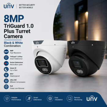 Uniview UV-IPC3618SB-ADF28KMC-I1-B & UV-IPC3618SB-ADF28KMC-I1-W 8MP TriGuard 1.0 Plus Turret IP Camera – Black / White