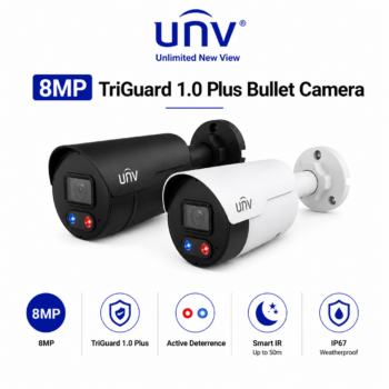 Uniview UV-IPC2128SB-ADF28KMC-I1-B 8MP TriGuard 1.0 Plus Bullet IP Camera – Black / White