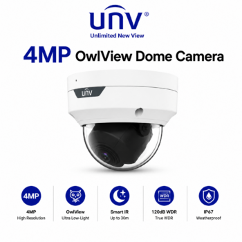 Uniview UV-IPC3514LE-ADF28K-WP-W 4MP OwlView Dome IP Camera – White