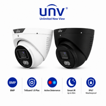 Uniview UV-IPC3618SB-ADF28KMC-I1-B 8MP TriGuard 1.0 Plus Turret IP Camera – Black / White
