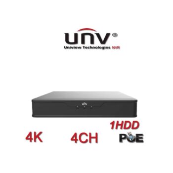 Uniview NVR301-04S3-P4 4 Channel 4K 8MP PoE NVR – 4 PoE, Ultra 265, 1 HDD