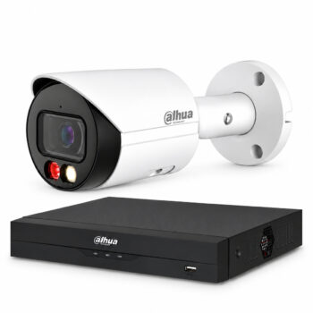 Dahua IPC-HFW2449S-S-IL CCTV kit with white 4MP bullet camera and Dahua PoE recorder