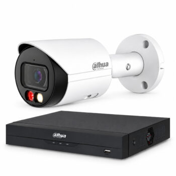 Dahua IPC-HFW2849S-S-IL CCTV kit with white 8MP bullet camera and Dahua PoE recorder