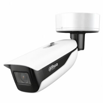 Dahua IPC-HFW7442H-Z-X White bullet camera with integrated mounting arm and round base